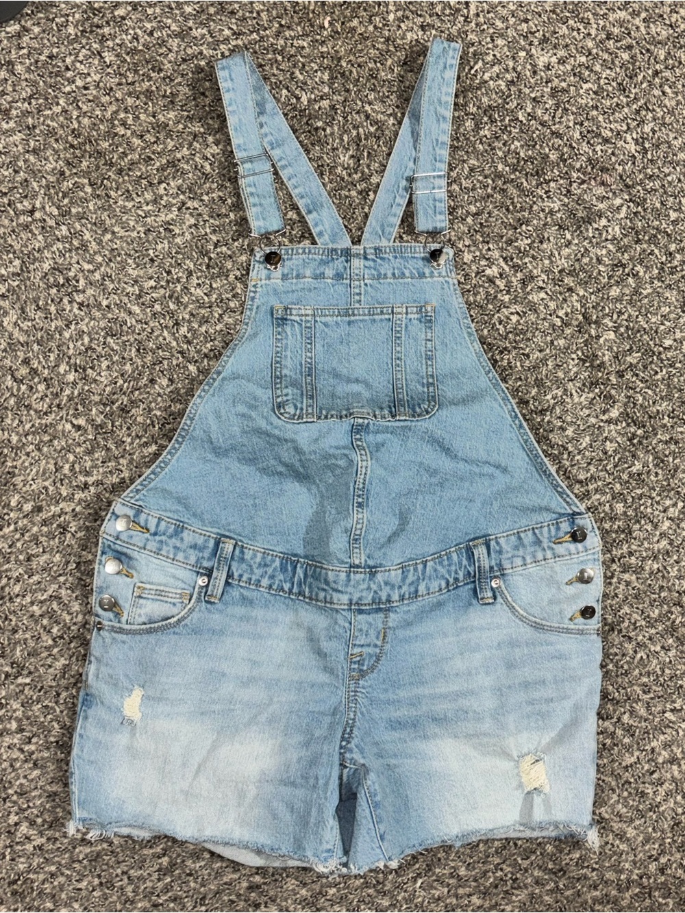 Isabel Maternity by Ingrid & Isabel Denim Shortalls Overalls Light Wash 2